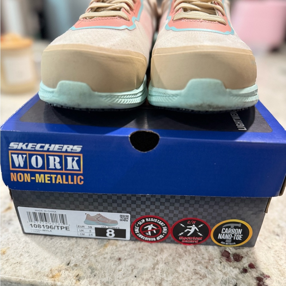 Skechers Women’s Beige & Teal Sneakers – Size 8 – Like New! - Picture 3 of 7